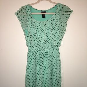 Enfocus Aqua Polka dot chiffon dress size 6